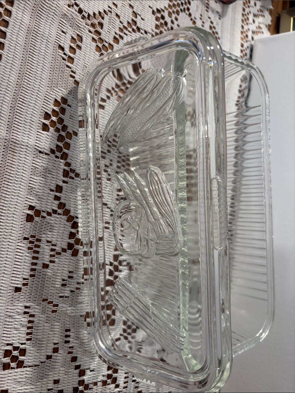 Vintage Federal Glass Refrigerator Dish w/Lid Vegetable Design. - Picture 4 of 4